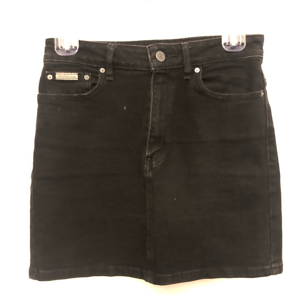 Calvin Klein Black Jean Skirt - Size XS